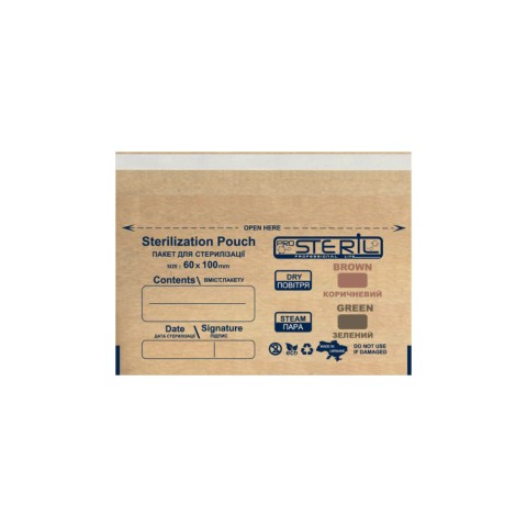 'Sterilization pouches 60×100 mm brown Kraft paper 100 pcs'