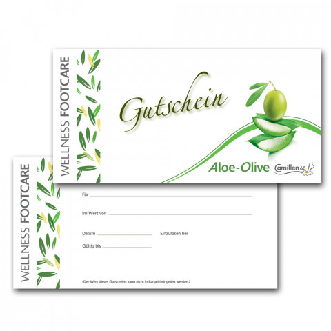 'Gutscheine Aloe & Olive 20 pcs, German'
