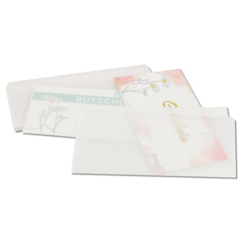 'Transparent envelopes,  20 pieces'