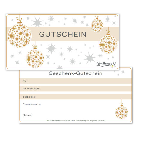 'Gutscheine Motiv Kugeln, 2-seitig 20 Stück'