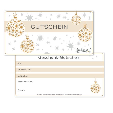 'Gutscheine Motiv Kugeln, 20 Stück'