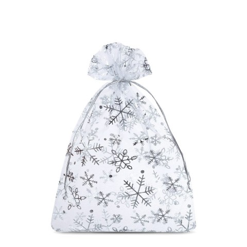 'Organza Bags silver design, 15 x 20 cm, 10 pcs'