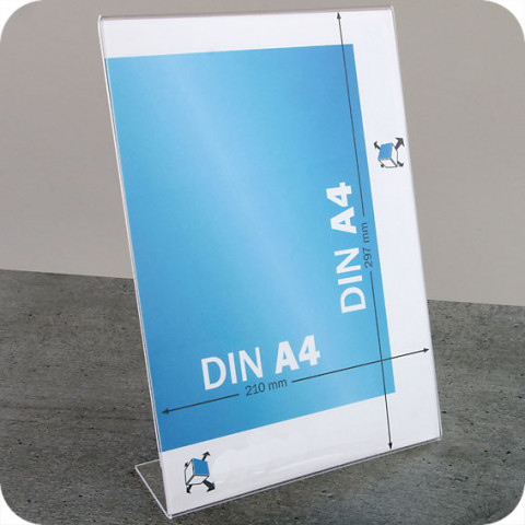 'L-Aufsteller DIN A4 Hochformat, transparent'