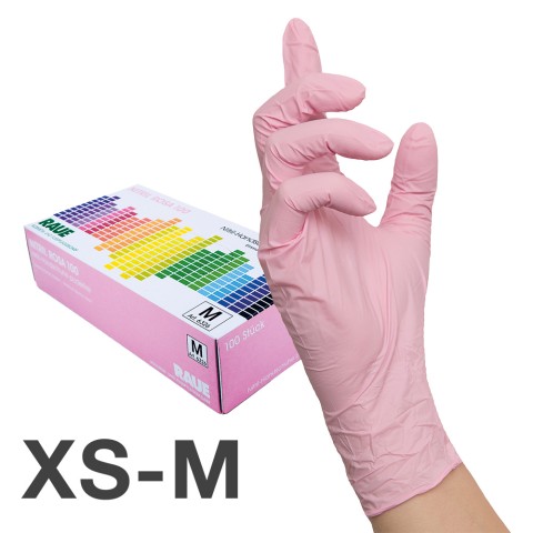 'RAUE Nitril Gloves PINK, 100 pcs'