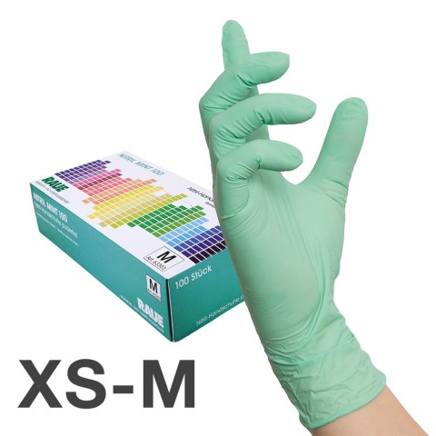'RAUE Nitril Gloves MINT, 100 pcs'