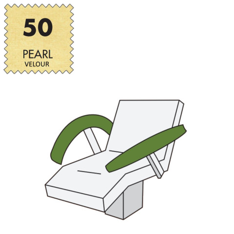 'Armlehnenbezug Medium, Velour (1 Paar) - 50 pearl'