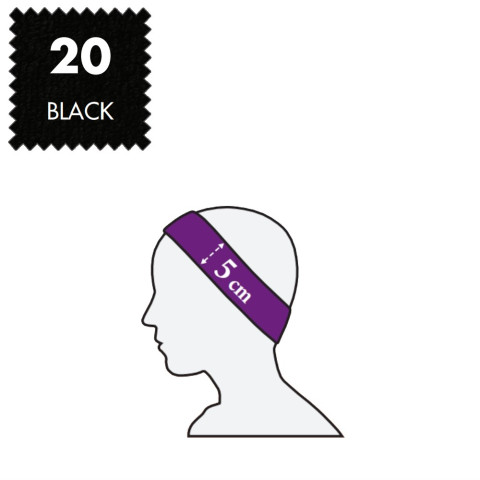 'Stirnband Standard 5 Stück, Frottee - 20 black'