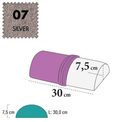 'Bezug für Handauflage Halbrolle, Frottee - 07 silver'