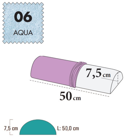 'Bezug für Kniestütze halbrund, Frottee - 06 aqua'