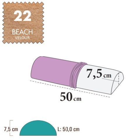 'Bezug für Kniestütze halbrund, Velour - 22 beach'