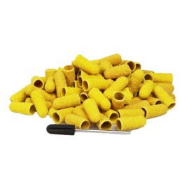'Extra long abrasive caps 8mm extra coarse, 100 pcs + mandrel'